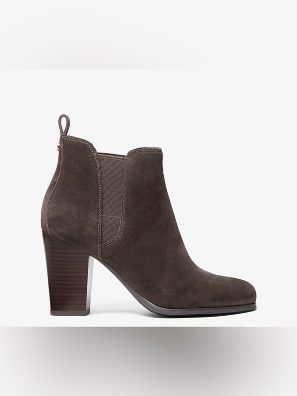 Michael Kors Women's Suede High Heel Chelsea Boot - Dark Brown